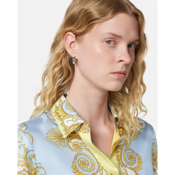 Versace Greca Earring in Silver, view 3 | Earrings