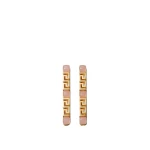 Versace Greca Earrings in Gold and Pink | Earrings | Coveti
