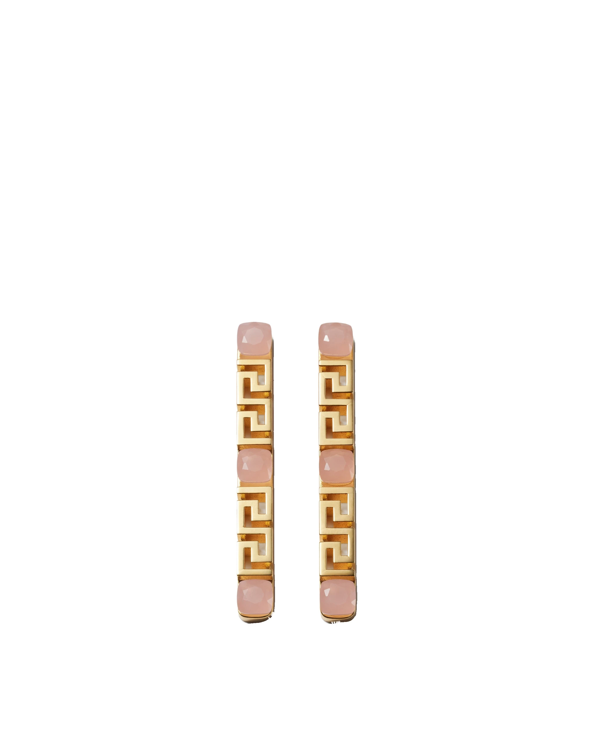 Versace Greca Earrings in Gold and Pink Versace Greca Earrings in Gold and Pink | Earrings | Coveti