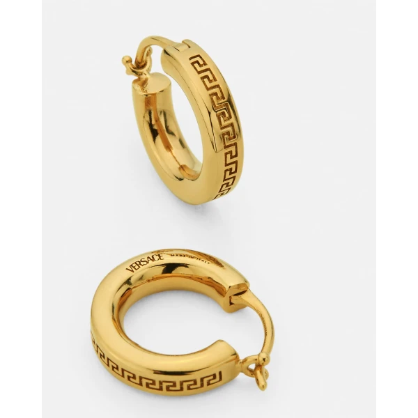Versace Greca Earrings in Light Gold, view 2 | Earrings