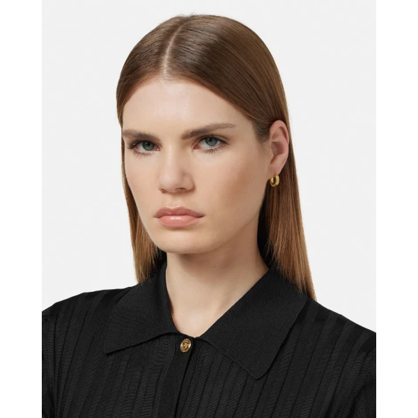 Versace Greca Earrings in Light Gold, view 3 | Earrings