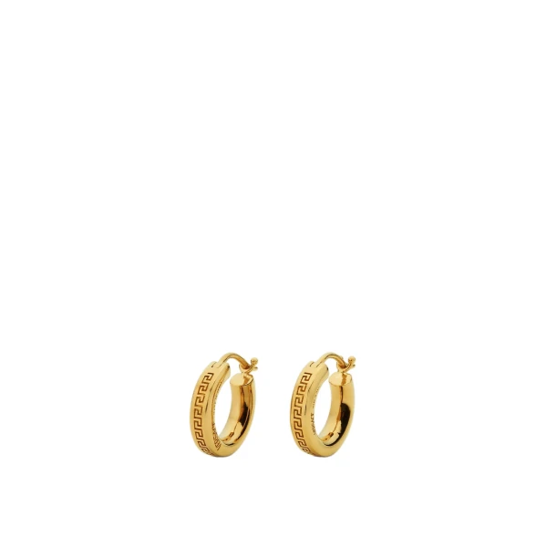 Versace Greca Earrings in Light Gold | Earrings | Coveti