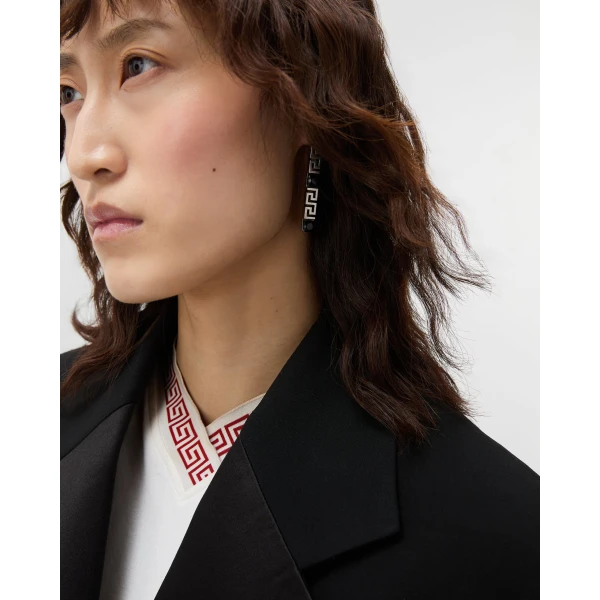 Versace Greca Earrings in Silver Brass, view 2 | Earrings