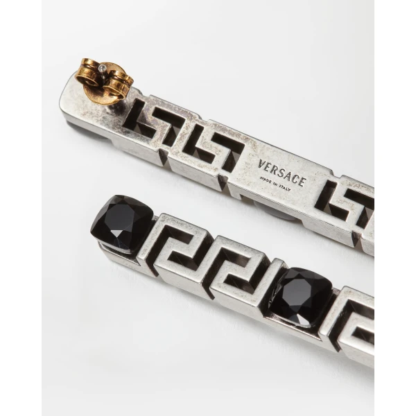 Versace Greca Earrings in Silver Brass, view 3 | Earrings