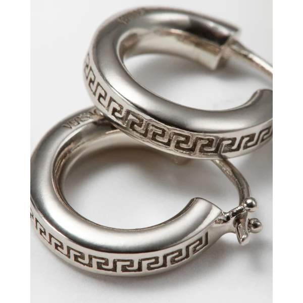 Versace Greca Earrings in Silver Metal, view 3 | Earrings
