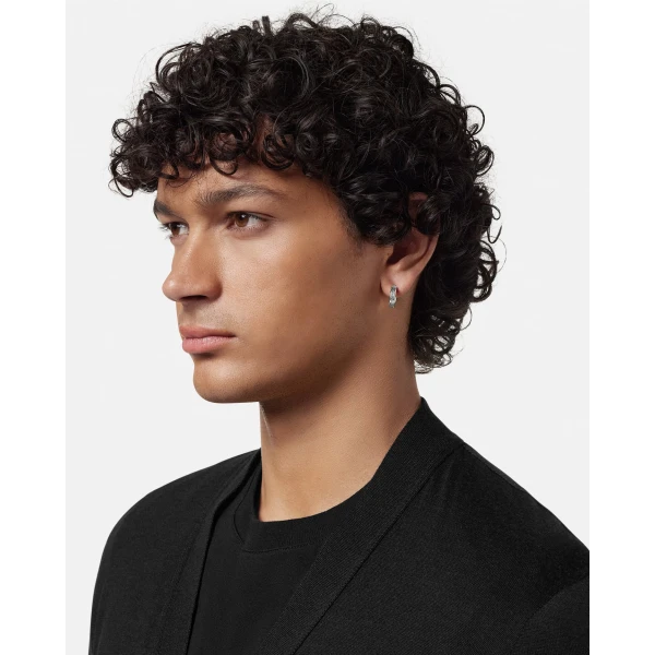 Versace Greca Earrings in Silver Metal, view 4 | Earrings