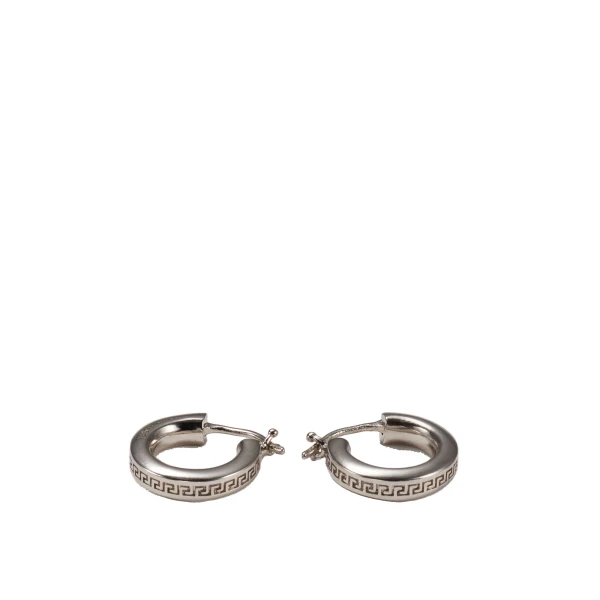 Greca Earrings in Silver Metal