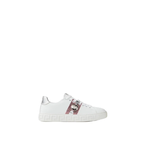Greca Embellished Sneakers in White