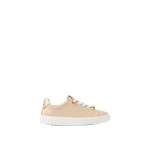 Versace Greca Leather Sneakers in Beige and Gold | Sneakers | Coveti