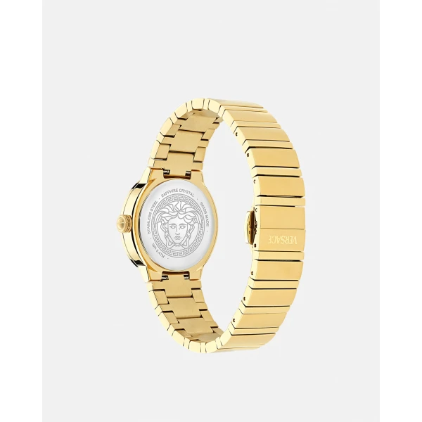 Versace Greca Logo Pearl Watch in Gold and Green, view 2 | Watches