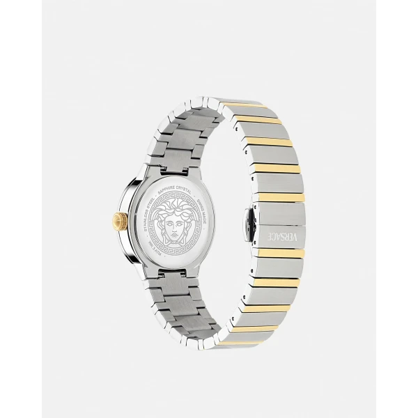 Versace Greca Logo Pearl Watch in Gold and Silver, view 2 | Watches