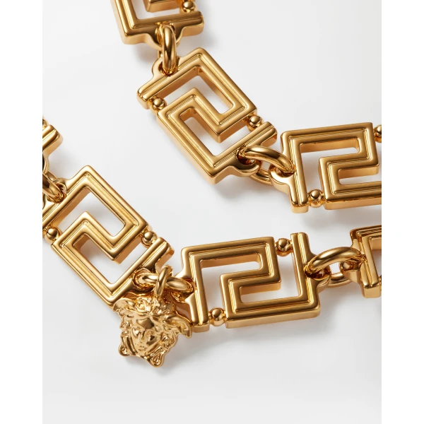 Versace Greca Necklace in Light Gold, view 2 | Necklace