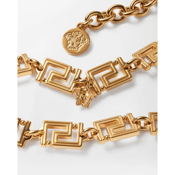 Versace Greca Necklace in Light Gold, view 3 | Necklace