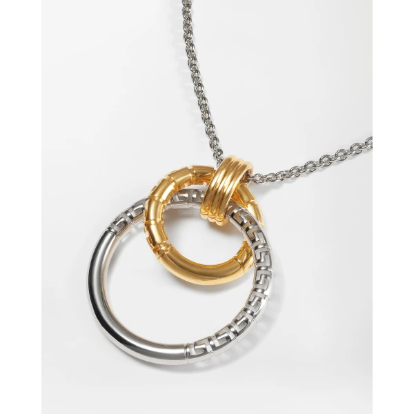Versace Greca Necklace in Silver and Gold, view 3 | Necklace