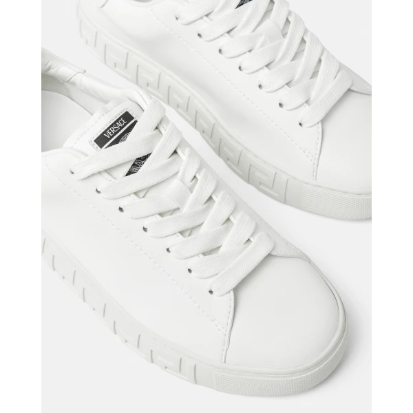 Versace Greca Nylon Sneakers in White, view 5 | Sneakers