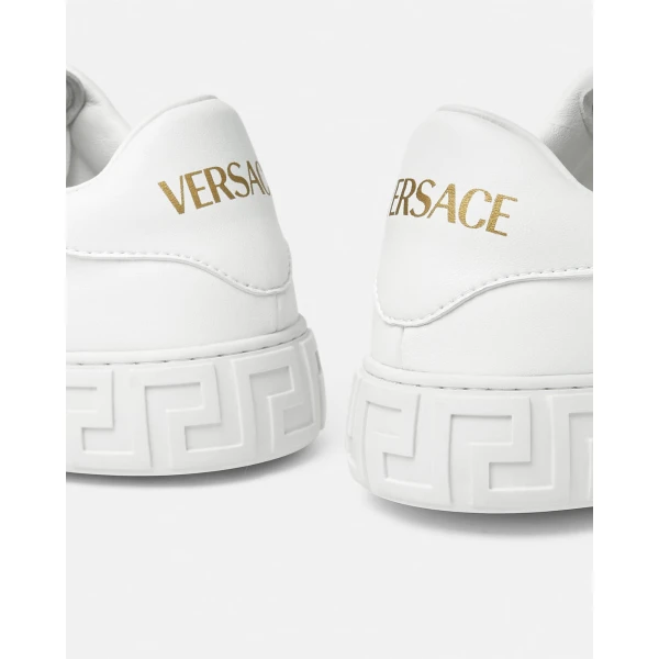 Versace Greca Nylon Sneakers in White, view 6 | Sneakers