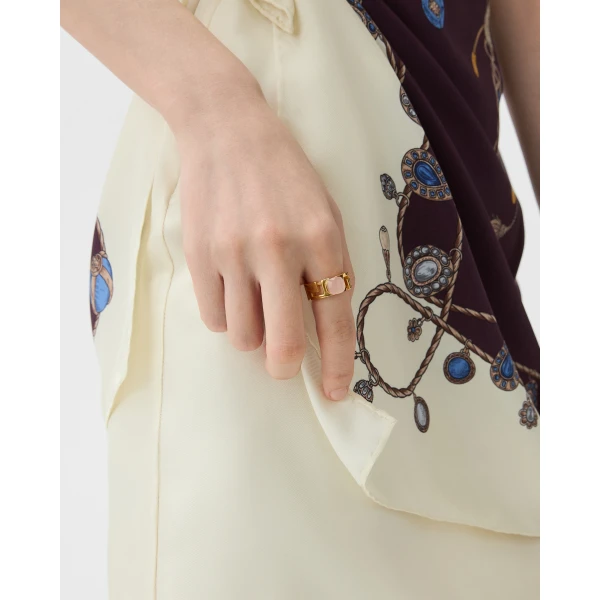 Versace Greca Ring in Gold and Pink, view 2 | Rings