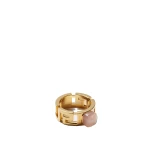 Versace Greca Ring in Gold and Pink | Rings | Coveti