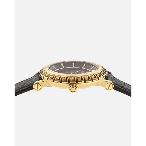 Versace Greca Sphere Nova Watch in Black and Gold, view 3 | Watches