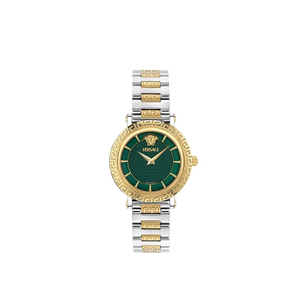 Versace Greca Sphere Nova Watch in Gold and Silver | Watches | Coveti