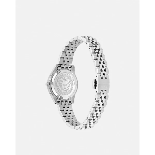 Versace Greca Time Diamond Watch in Black and Silver, view 2 | Watches