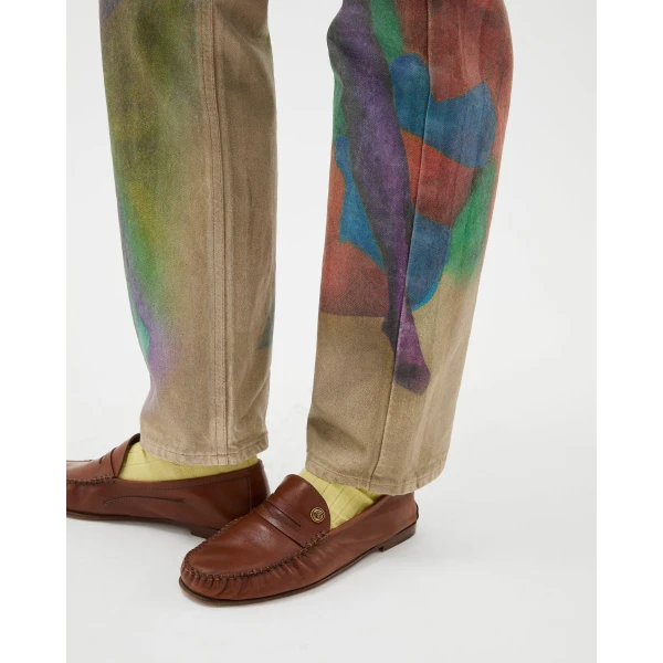 Versace Guanto Leather Loafers in Brown, view 2 | Loafers
