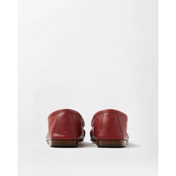 Versace Guanto Leather Loafers in Red, view 5 | Loafers