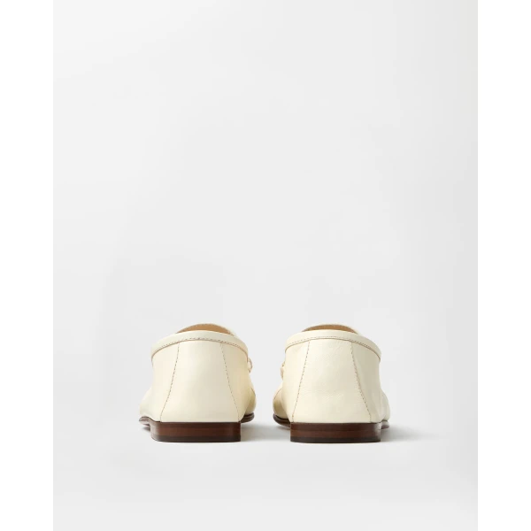 Versace Guanto Leather Loafers in White, view 5 | Loafers
