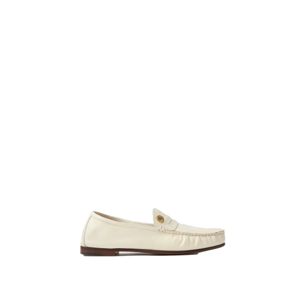 Guanto Leather Loafers in White