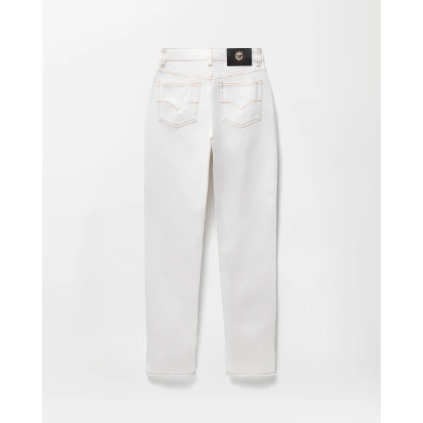 Versace High-Waist Jeans in White, view 3 | Denim
