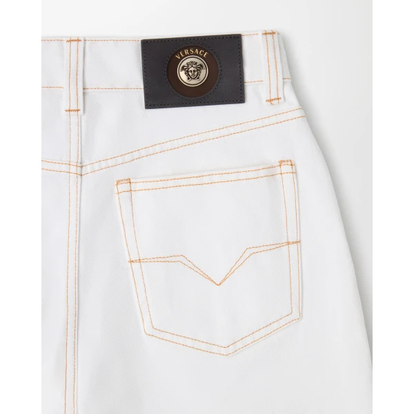 Versace High-Waist Jeans in White, view 4 | Denim