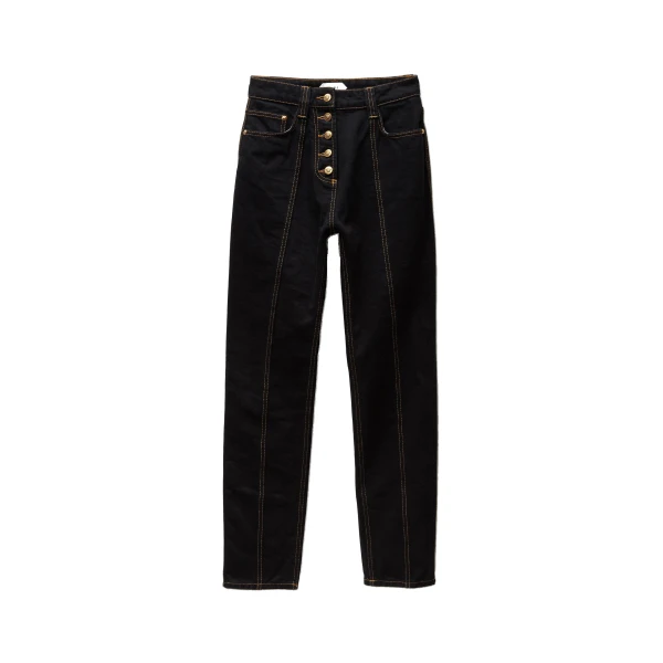 High Waist Straight Jeans in Black