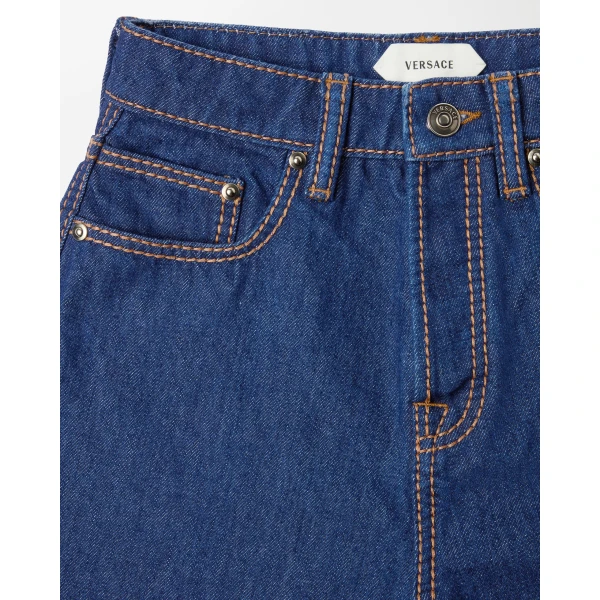 Versace High-Waist Straight Jeans in Blue, Ref. 1025102, view 2 | Denim