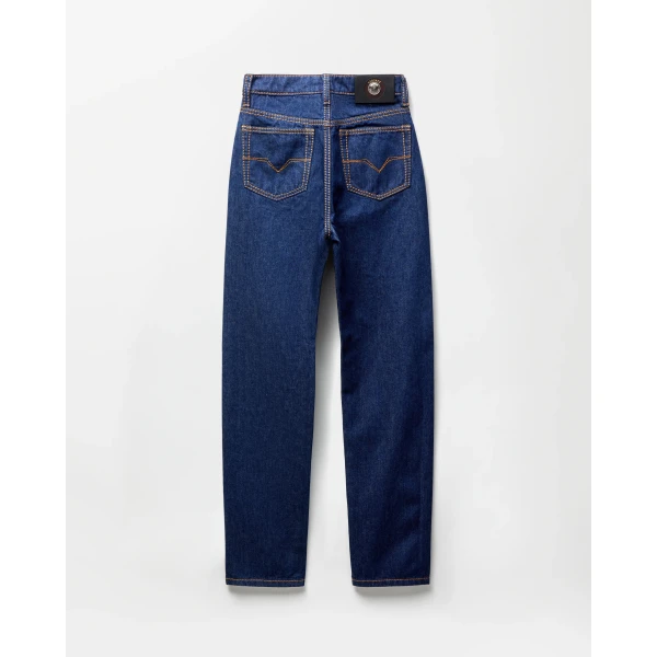 Versace High-Waist Straight Jeans in Blue, Ref. 1025102, view 3 | Denim