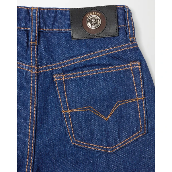 Versace High-Waist Straight Jeans in Blue, Ref. 1025102, view 4 | Denim