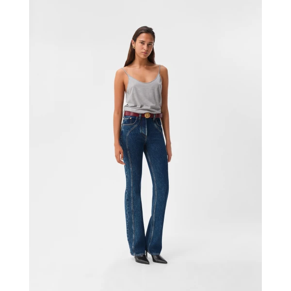 Versace High-Waist Straight Jeans in Blue, Ref. 1027142, view 2 | Denim