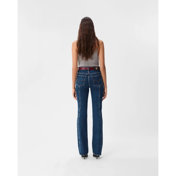 Versace High-Waist Straight Jeans in Blue, Ref. 1027142, view 3 | Denim