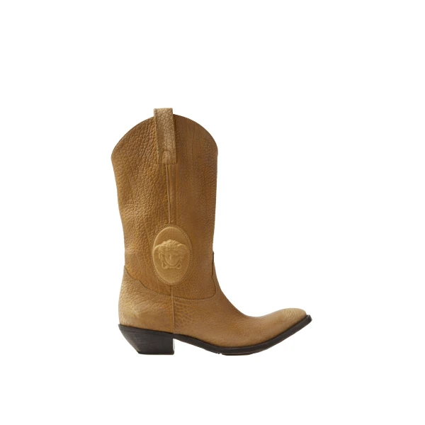 Houston Leather Texan Boots 35 mm in Beige