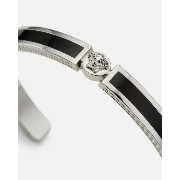 Versace Icon Cuff Bracelet in Silver, view 2 | Cuffs