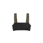 Versace Jacquard Bikini Top in Black | Bikini | Coveti