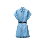 Versace Jacquard Cotton-Silk Mini Dress in Light Blue | Mini Dresses | Coveti