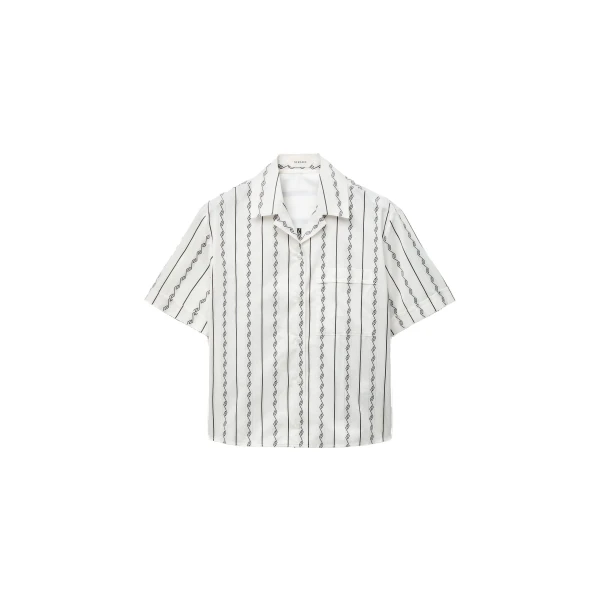 Versace Jacquard Cotton-Silk Shirt in White | Shirts | Coveti