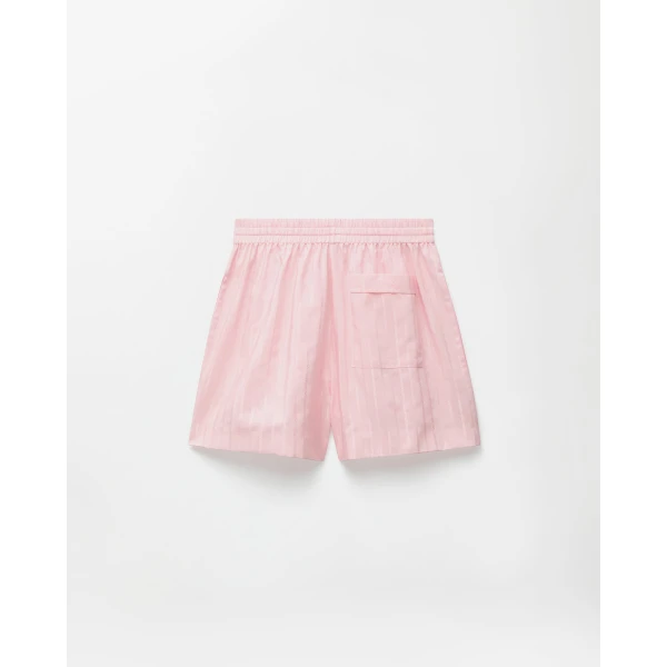 Versace Jacquard Cotton-Silk Shorts in Pink, view 3 | Shorts