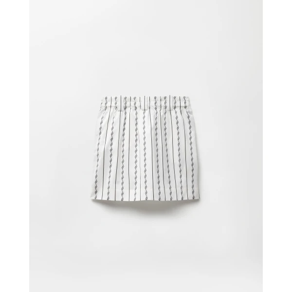 Versace Jacquard Cotton-Silk Skirt in White, view 3 | Skirts