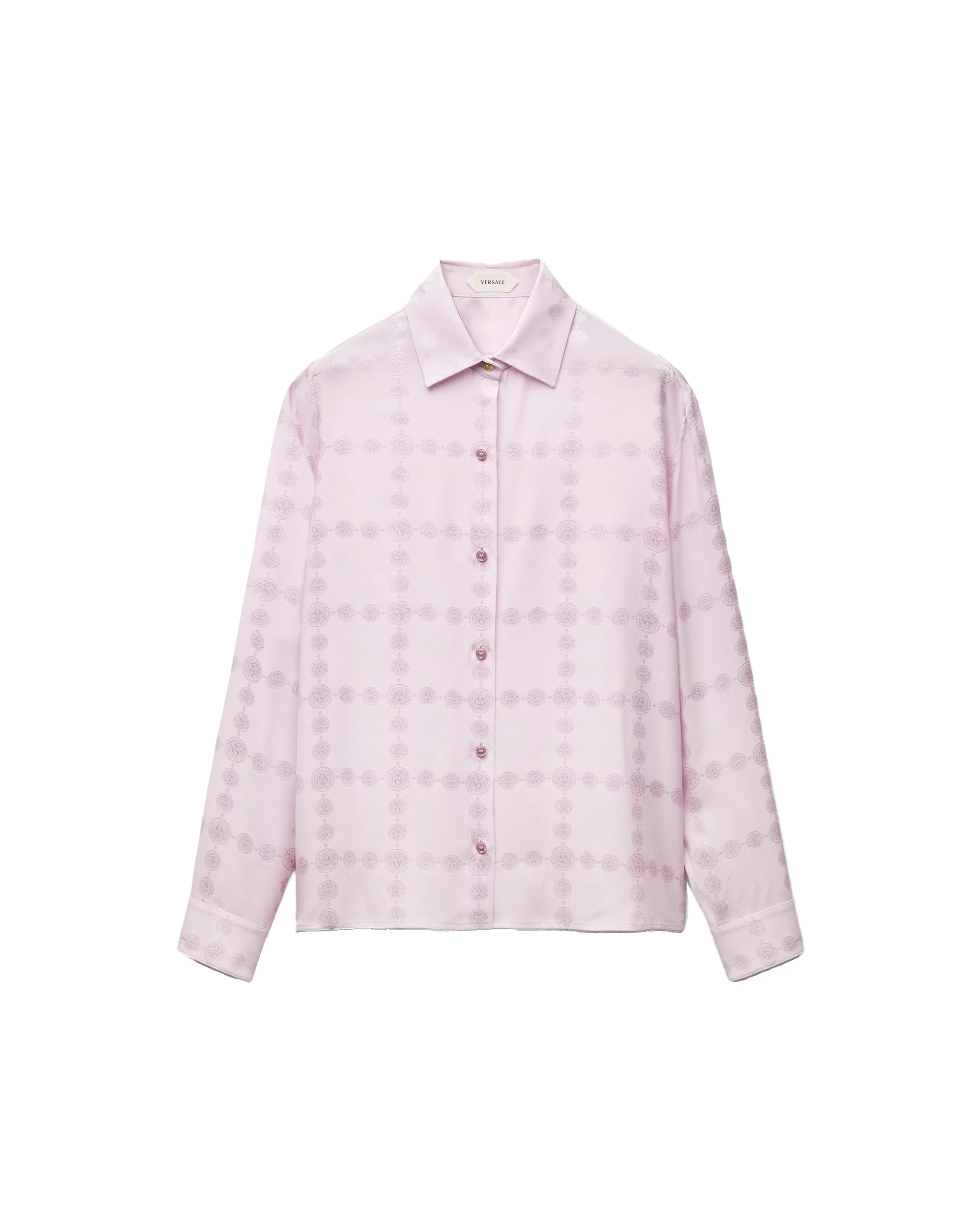 Versace Jacquard Silk Crêpe Satin Shirt in Lilac Versace Jacquard Silk Crêpe Satin Shirt in Lilac | Shirts | Coveti