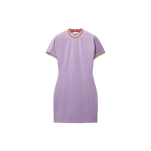 Jacquard Stretch Cotton-Jersey Mini Dress in Lilac