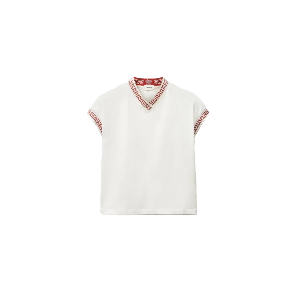 Jacquard Stretch Cotton-Jersey T-Shirt in White