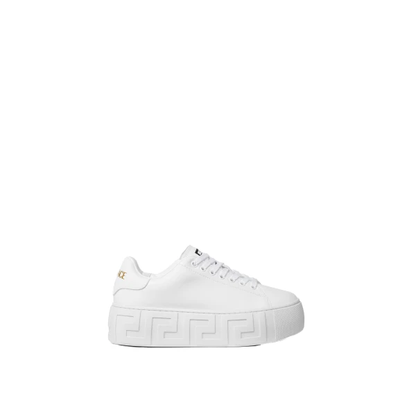 Versace La Greca Platform Sneakers in White | Sneakers | Coveti