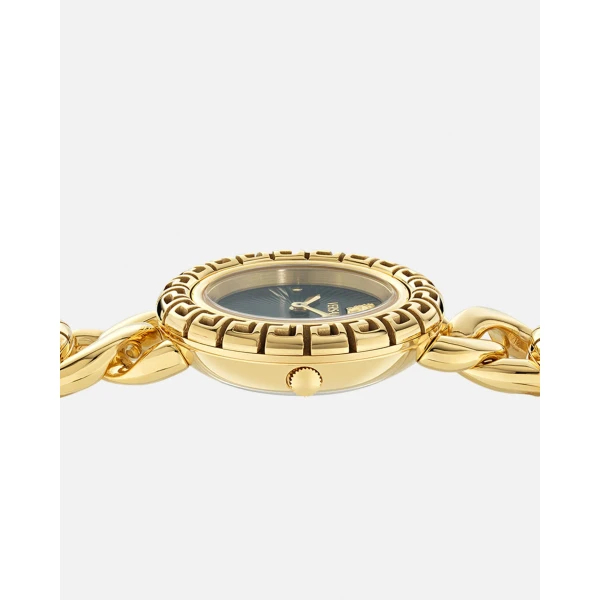 Versace La Greca Stud Icon Watch in Black and Gold, view 3 | Watches