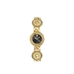 Versace La Greca Stud Icon Watch in Black and Gold | Watches | Coveti